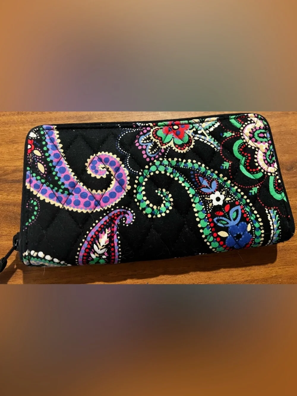 Vera Bradley Georgia Zip Around Wallet Retired Pattern Kiev Paisley EUC! - Picture 4 of 11